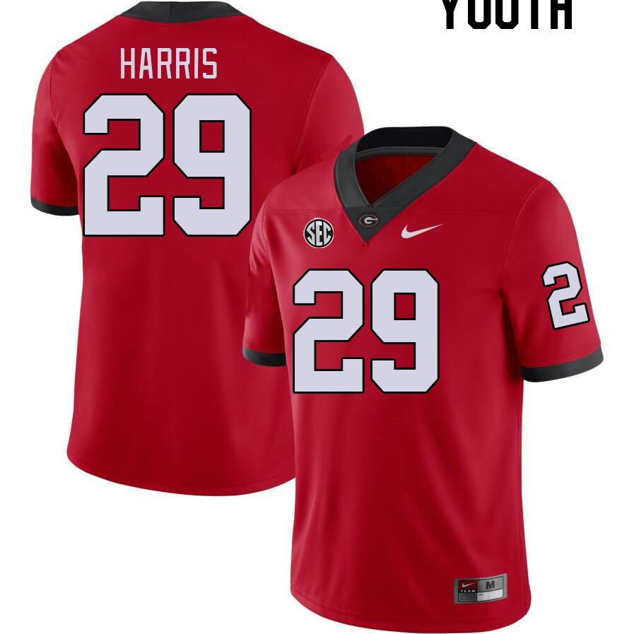 Georgia Bulldogs Youth Gabe Harris #29 Red Stitched College UGA Football Jersey 23MV016OH